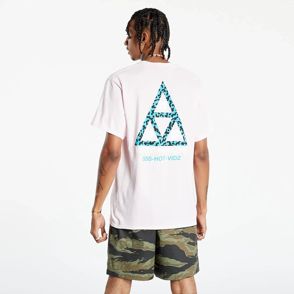 Huf T Shirt Skateboarder Adult Large Video Paradise Pale Pink Graphic Tee NWT